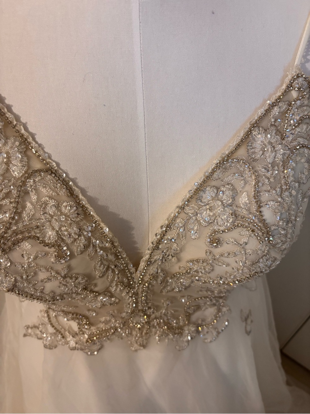 GALINA SIGNATURE Ivory Beaded Tulle A-Line Gown - Picture 3 of 8